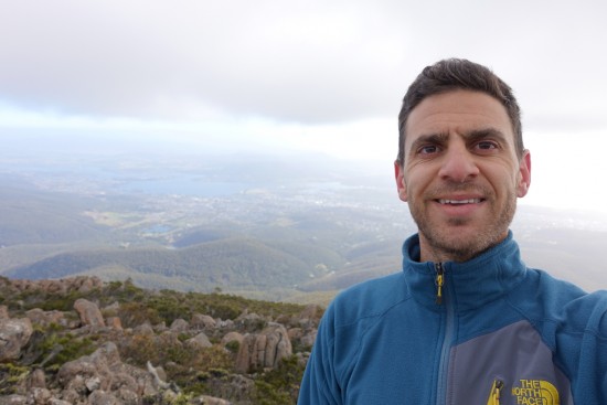 On top of Mount Wellington.